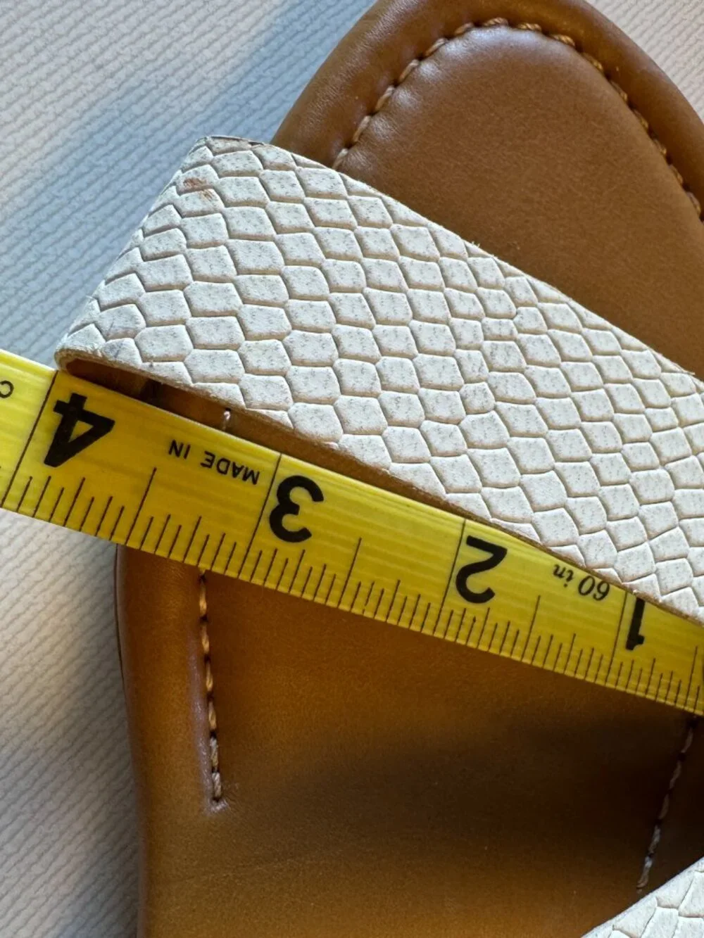 Franco Sarto Gustar Sandals Cream Reptile Leather Sz 9m Ankle Strap Buckle